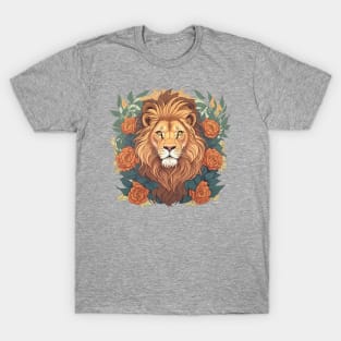 Lion head with flowers T-Shirt